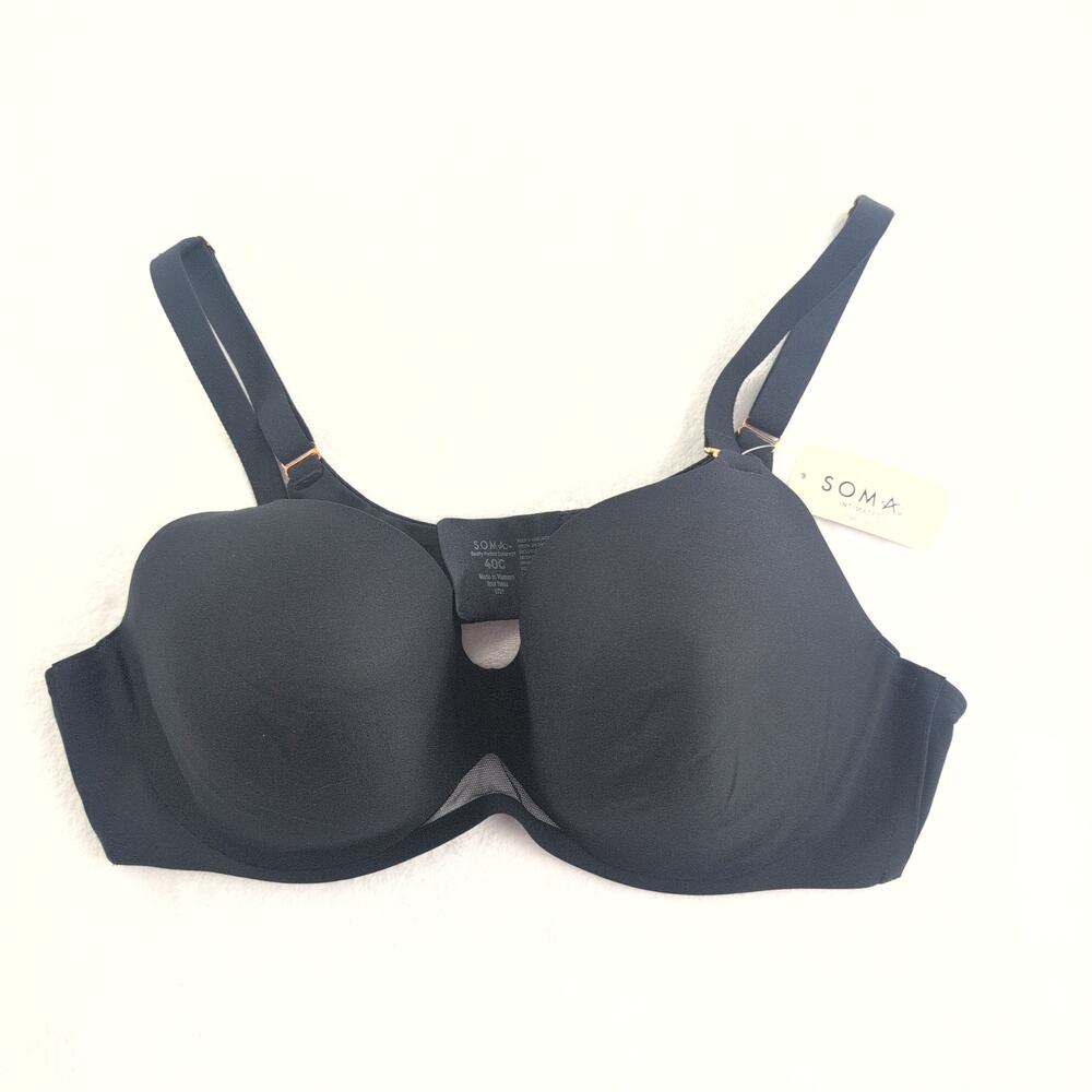 Soma Intimates NWT Bodify Perfect Coverage Underwire Bra Black Women's 40C